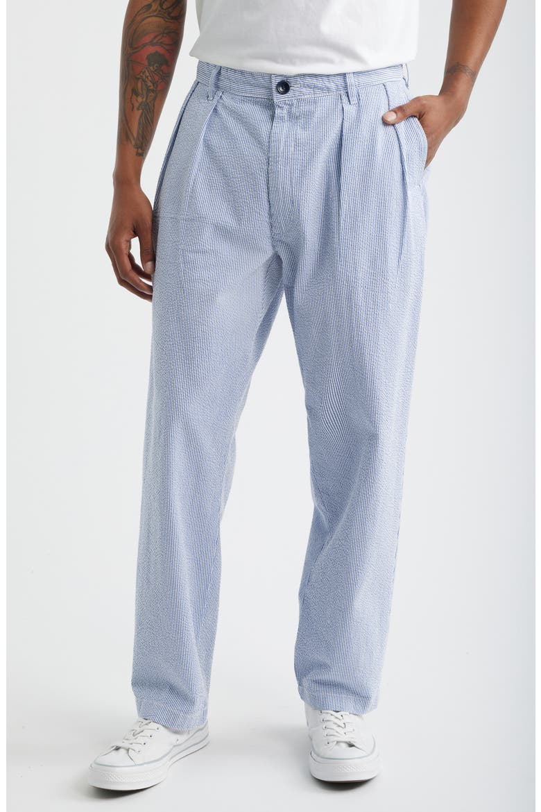 Part Timer Organic Cotton Seersucker Pants, Main, color, NAVY STRIPE