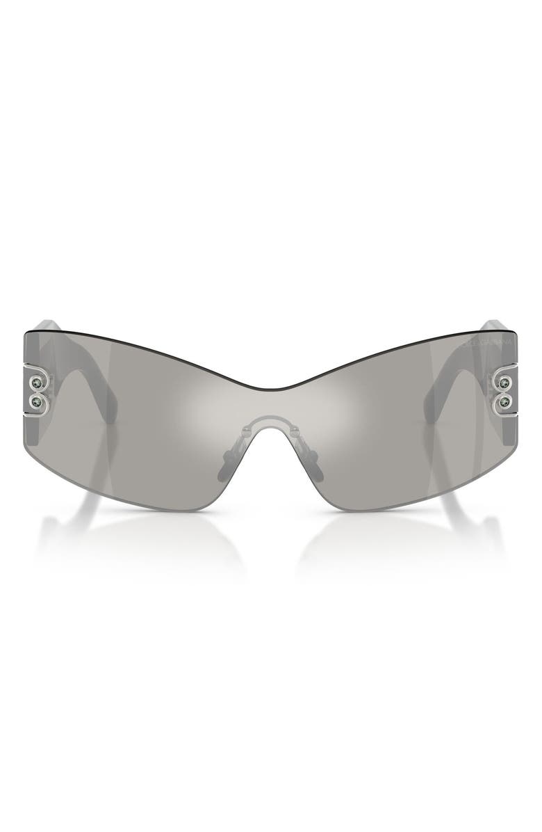 Dolce&Gabbana 142mm Cat Eye Sunglasses, Main, color, Black / Light Grey Silver