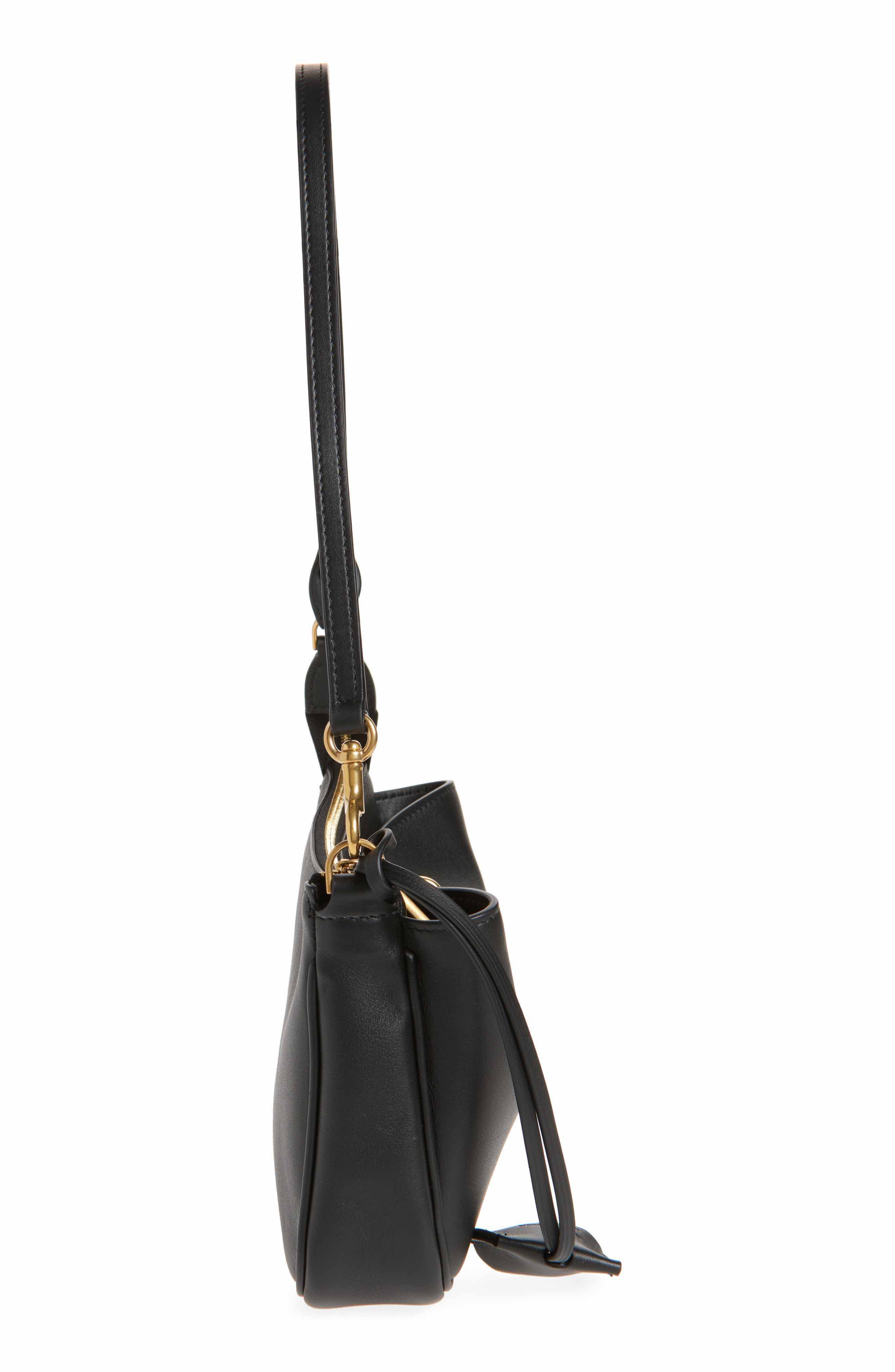 Balenciaga Mini Rodeo Leather Sling Pouchette, Alternate, color, Black