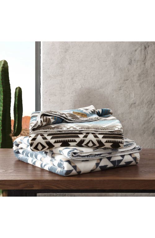 Wrangler Jericho Coco Flannel Reversible Throw Blanket In Turquoise-aqua