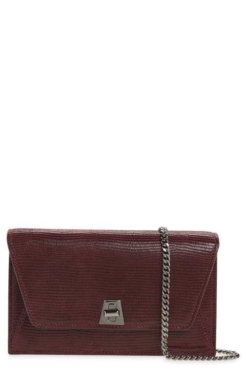 Anouk Lizard Embossed Suede Crossbody Bag