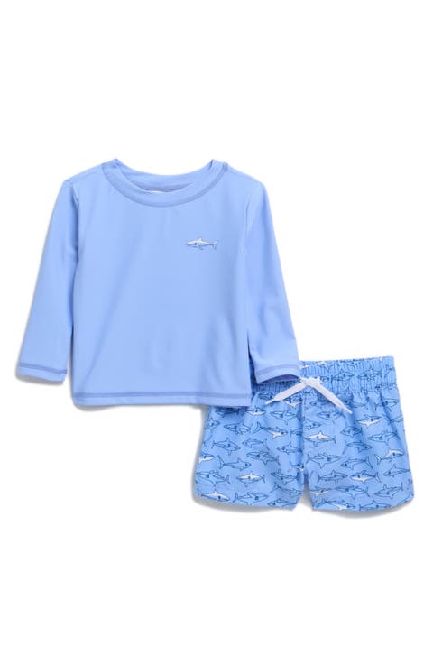 Seaside Long Sleeve Rashguard & Swim Trunks Set (Baby)