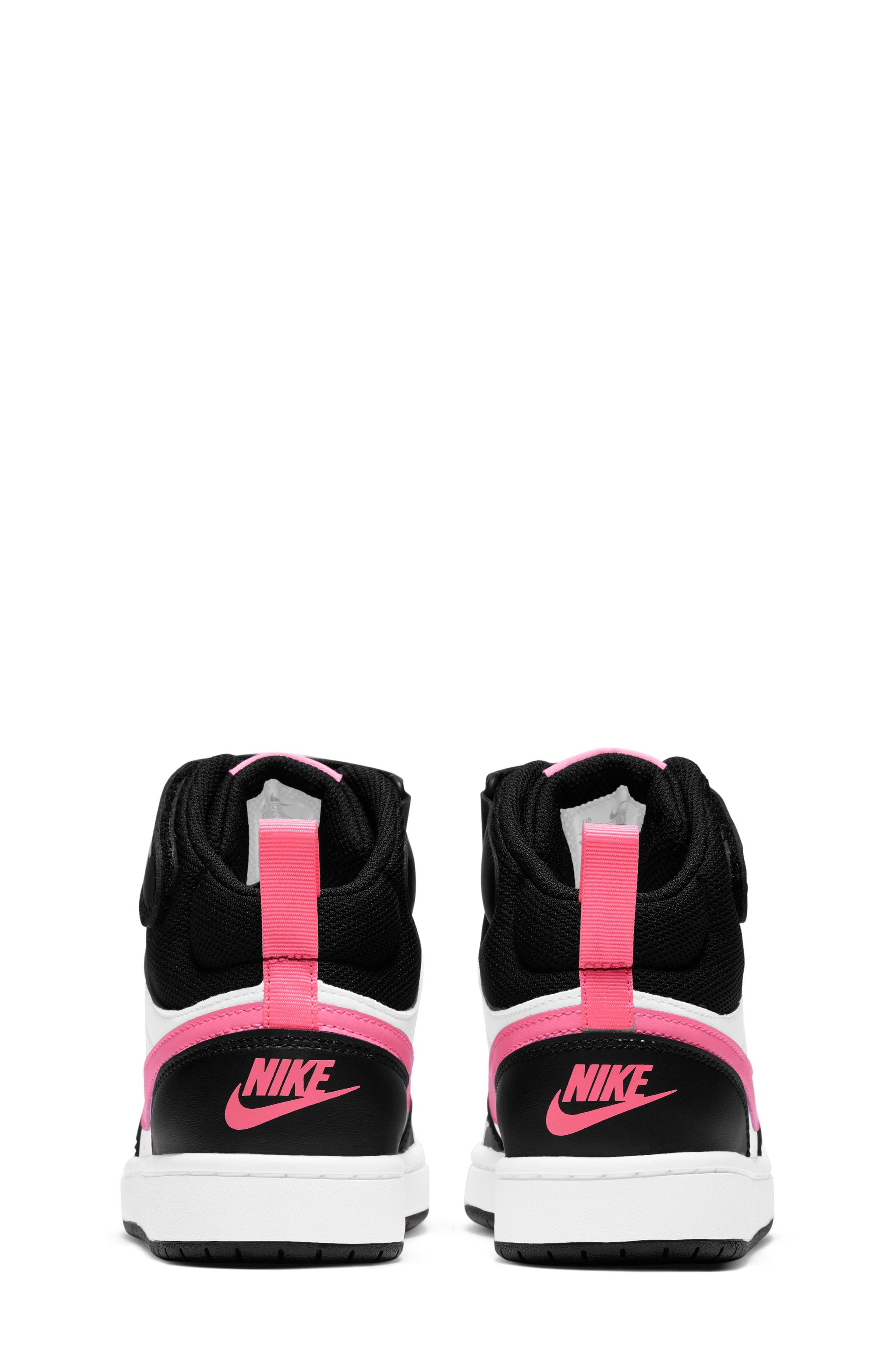 Nike Kids' Court Borough Mid 2 Basketball Shoe, Alternate, color, 005 Black/Snspls