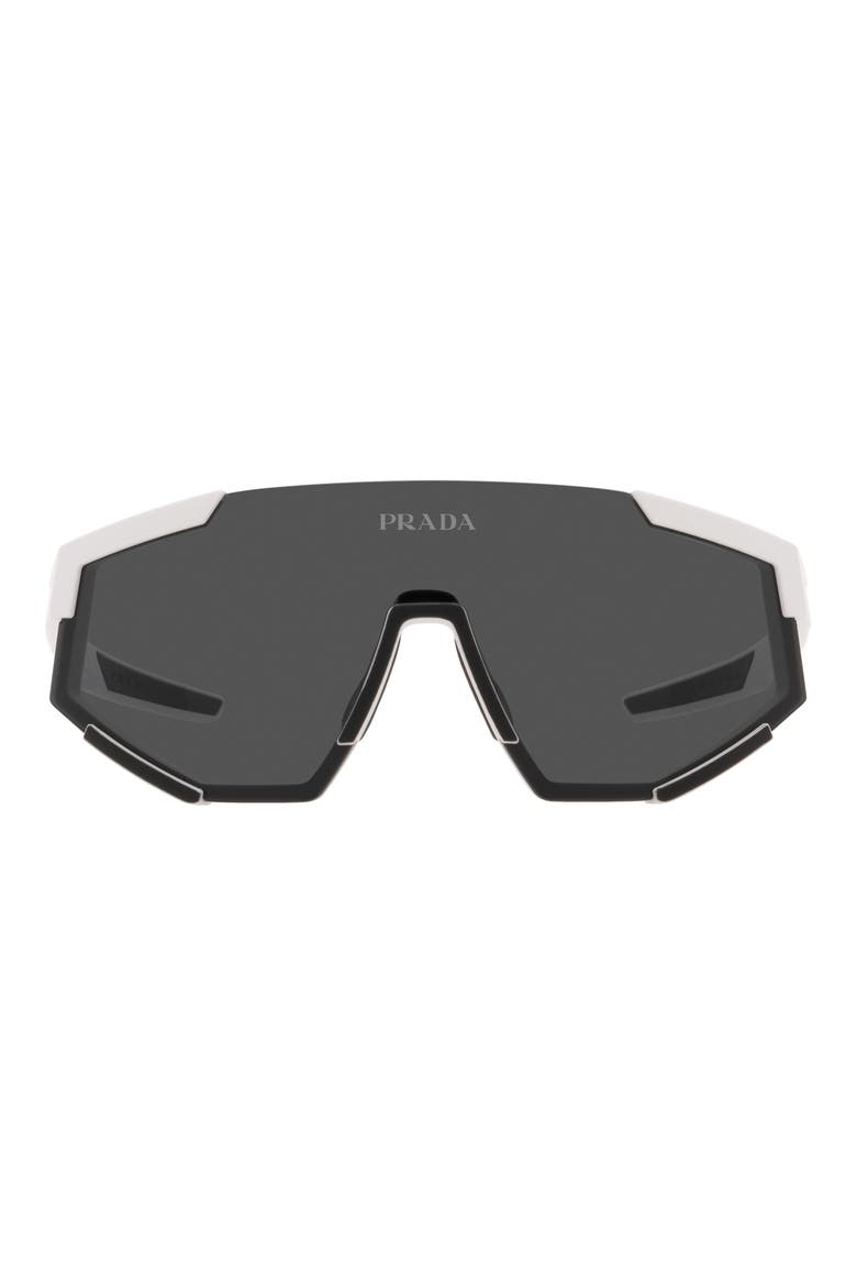 39mm Shield Sunglasses, Main, color, WHITE RUBBER / DARK GREY