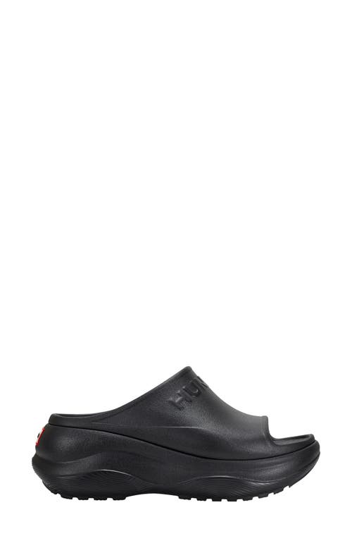 Hunter Haddie Platform Slide Sandal In Black 001