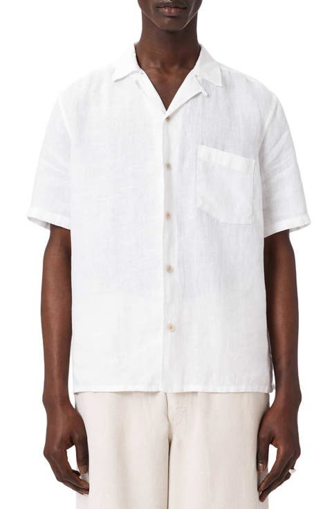 Tri Embroidered Linen Camp Shirt