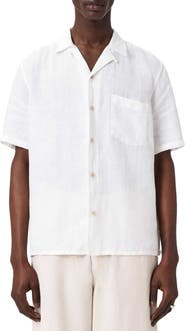 AllSaints Tri Embroidered Linen Camp Shirt