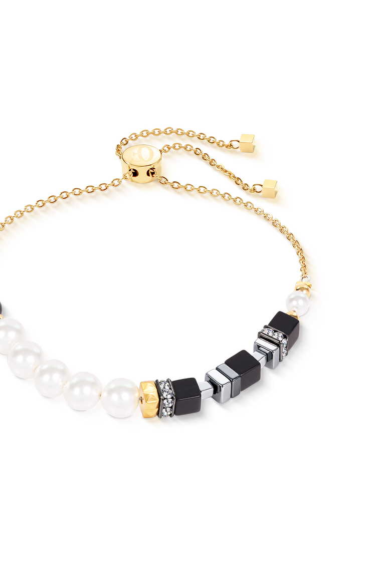 Precious Fusion Offset Slider Bracelet Onyx, Alternate, color, Black-White