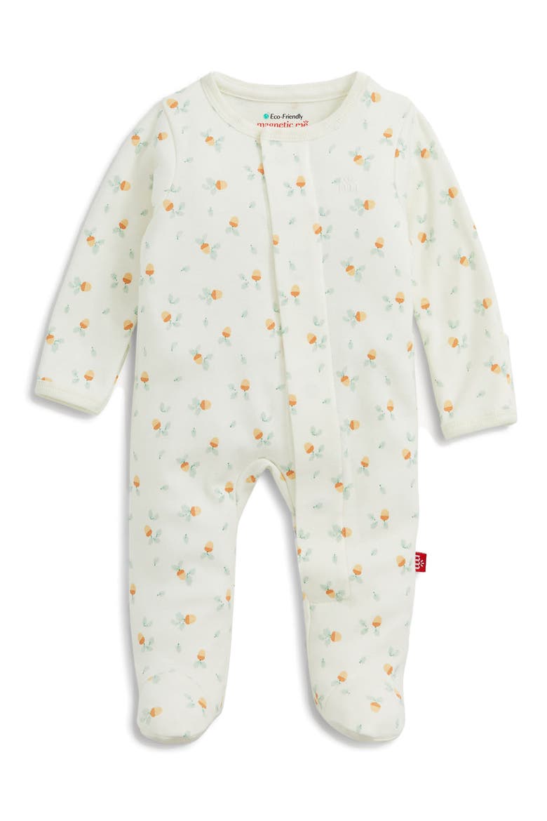 Kids' Acorns Organic Cotton Footie, Main, color, WHITE
