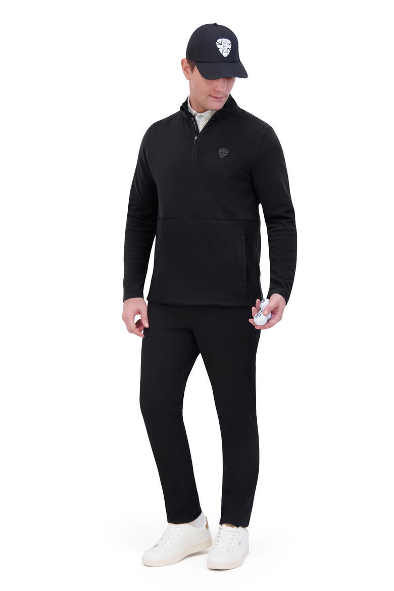 Quarter Zip Golf Sweatshirt, Alternate, color, BLACK
