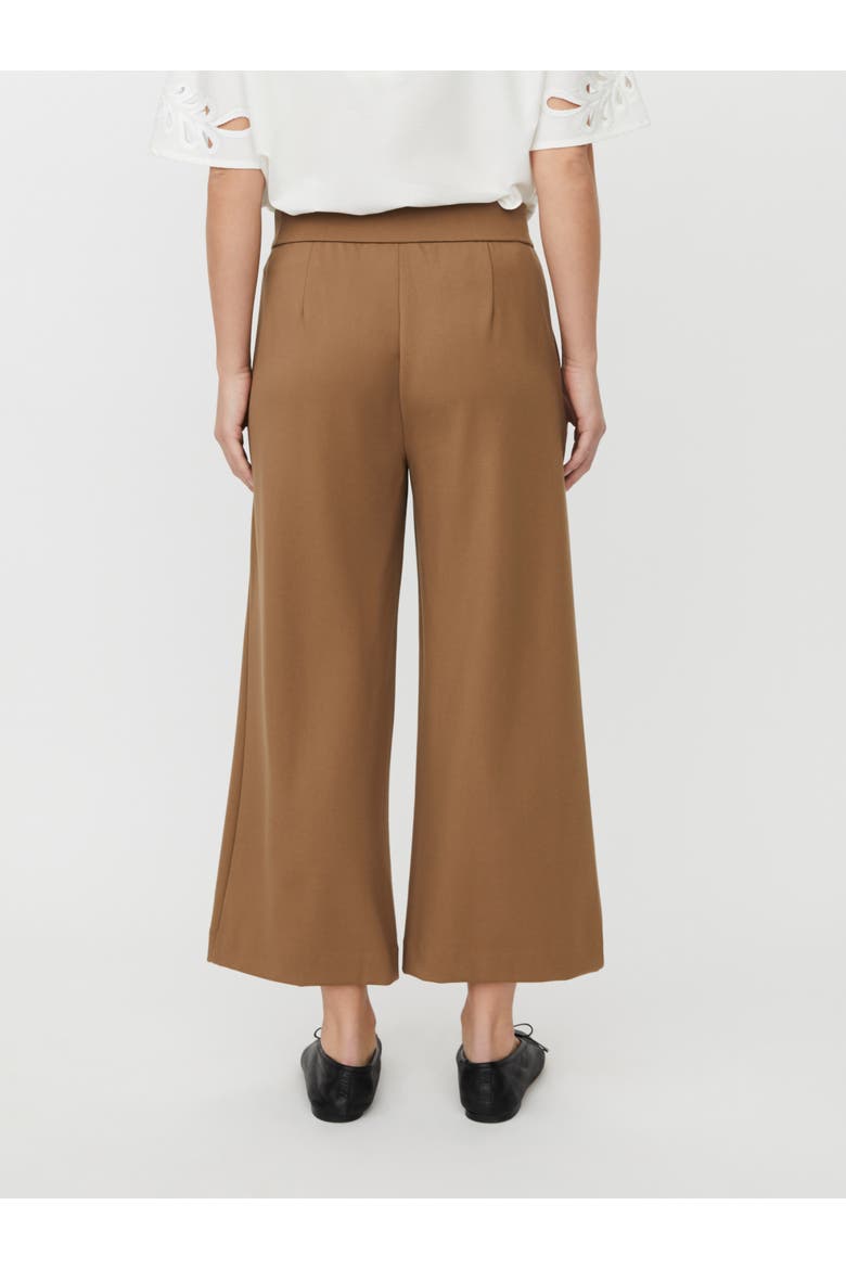 Mid-Rise Cropped Wide-Leg Trousers, Alternate, color, Otter