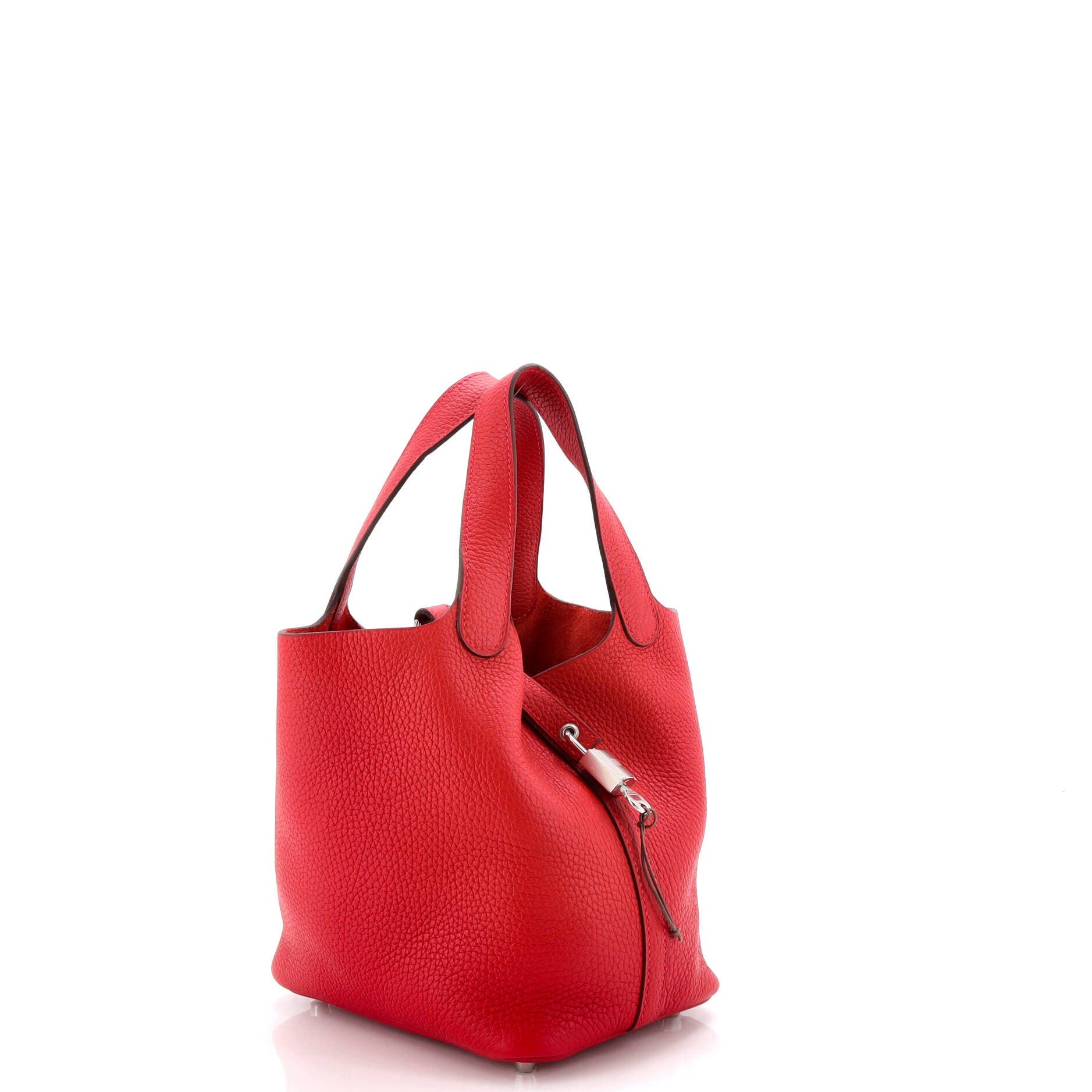 Pre-Owned Hermes Picotin Lock Bag Clemence PM, Alternate, color, Rouge Casaque