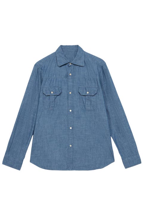Amleto Denim Shirt with Patch Pockets