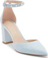 Stuart Weitzman Faux Pearl Block Heel Pump