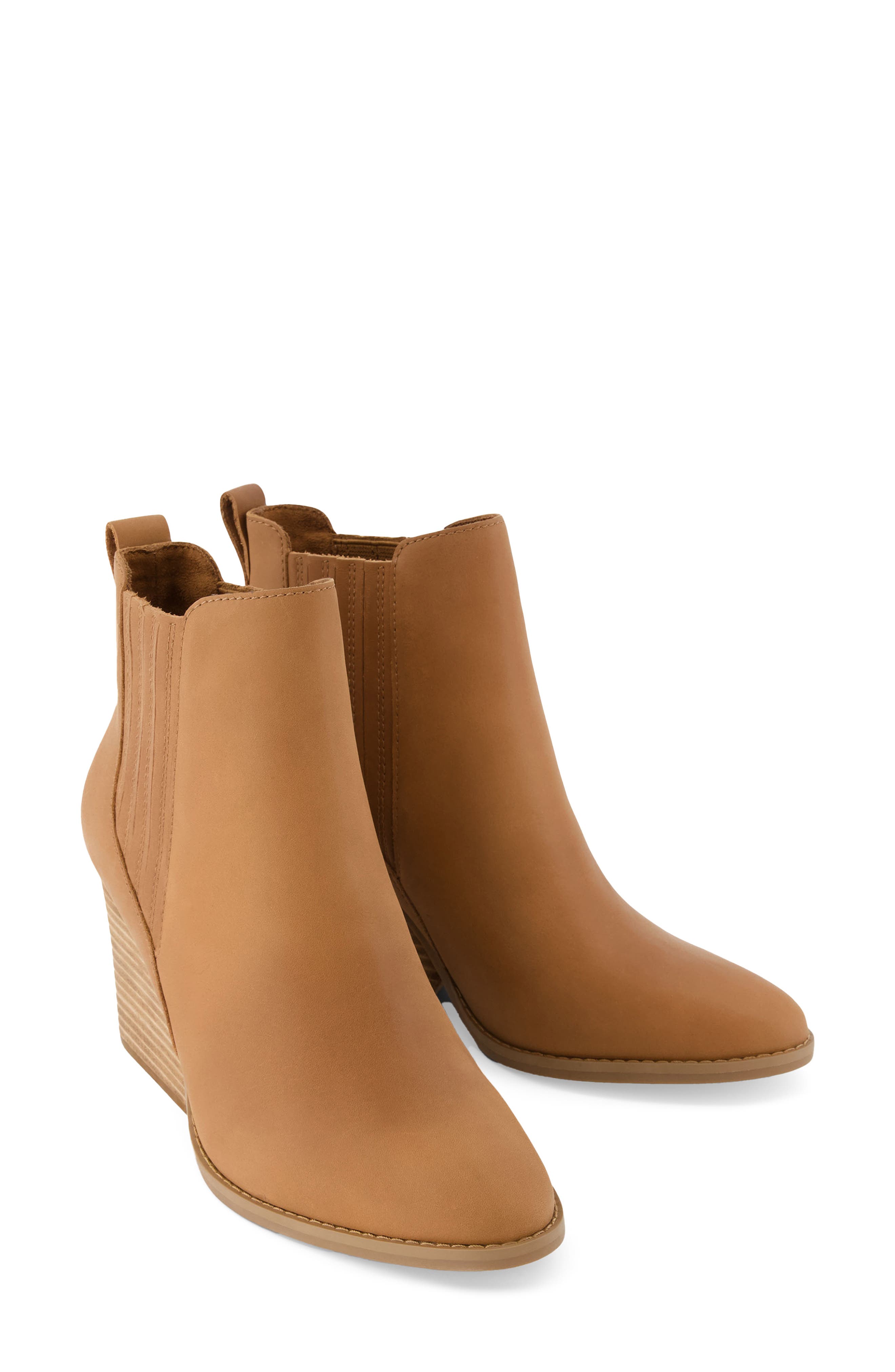 Waxed Leather Bootie, Alternate, color, BROWN