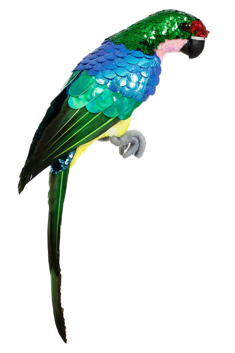 Sequined Parrot Decor, Large, Set of 2, Main, color, Green