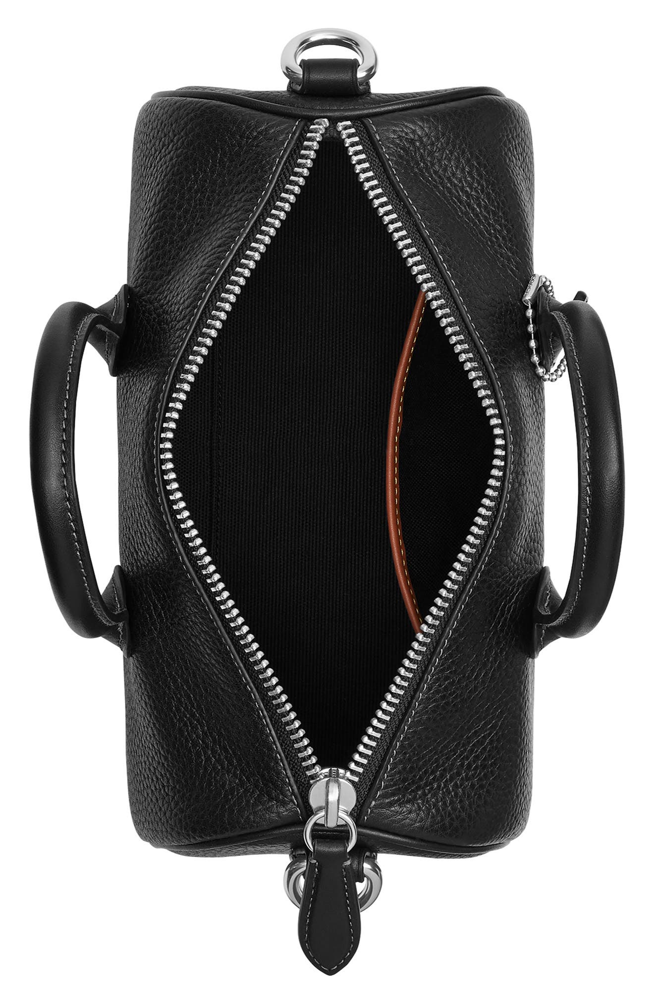 COACH Compass Signature 25 Leather Duffle Bag, Alternate, color, Black