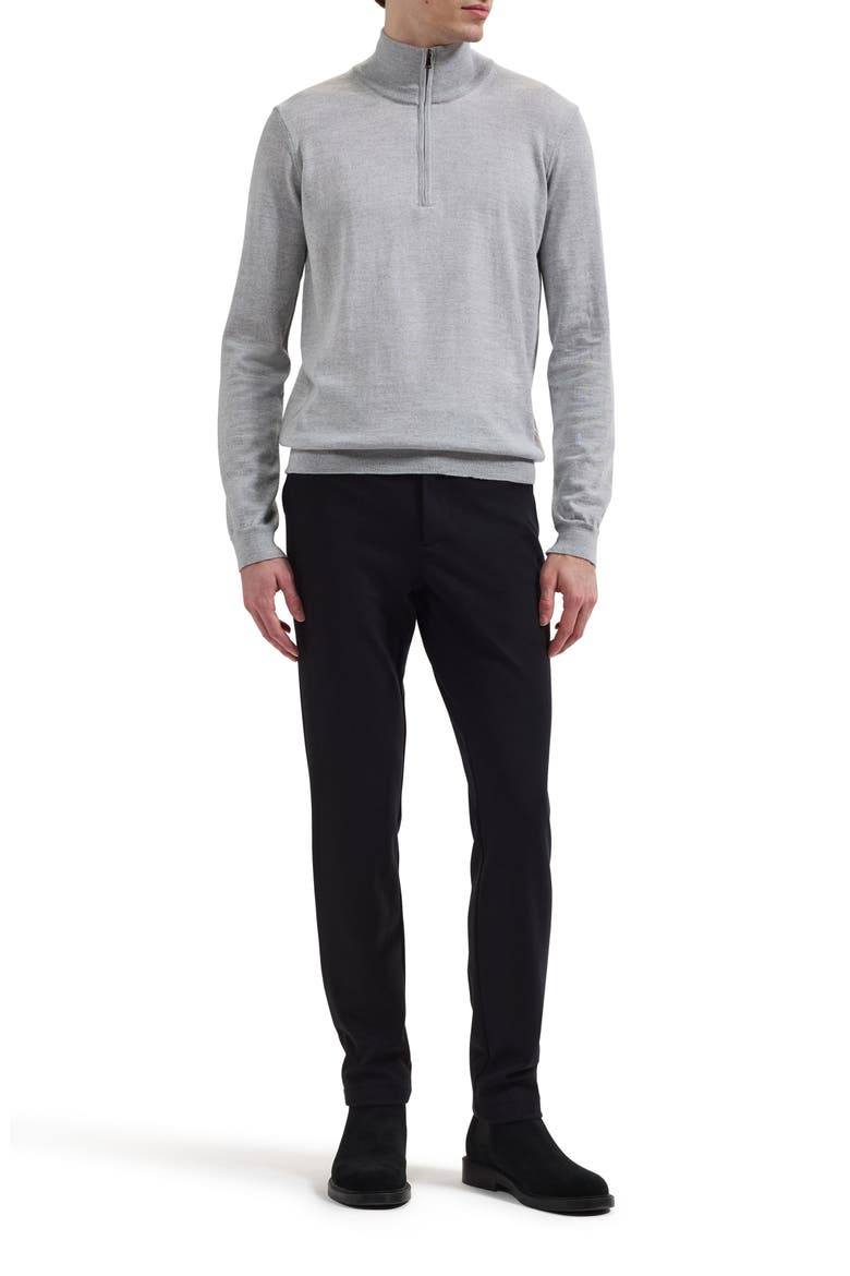 Fred Quarter Zip Merino Wool Sweater, Alternate, color, PLATINUM