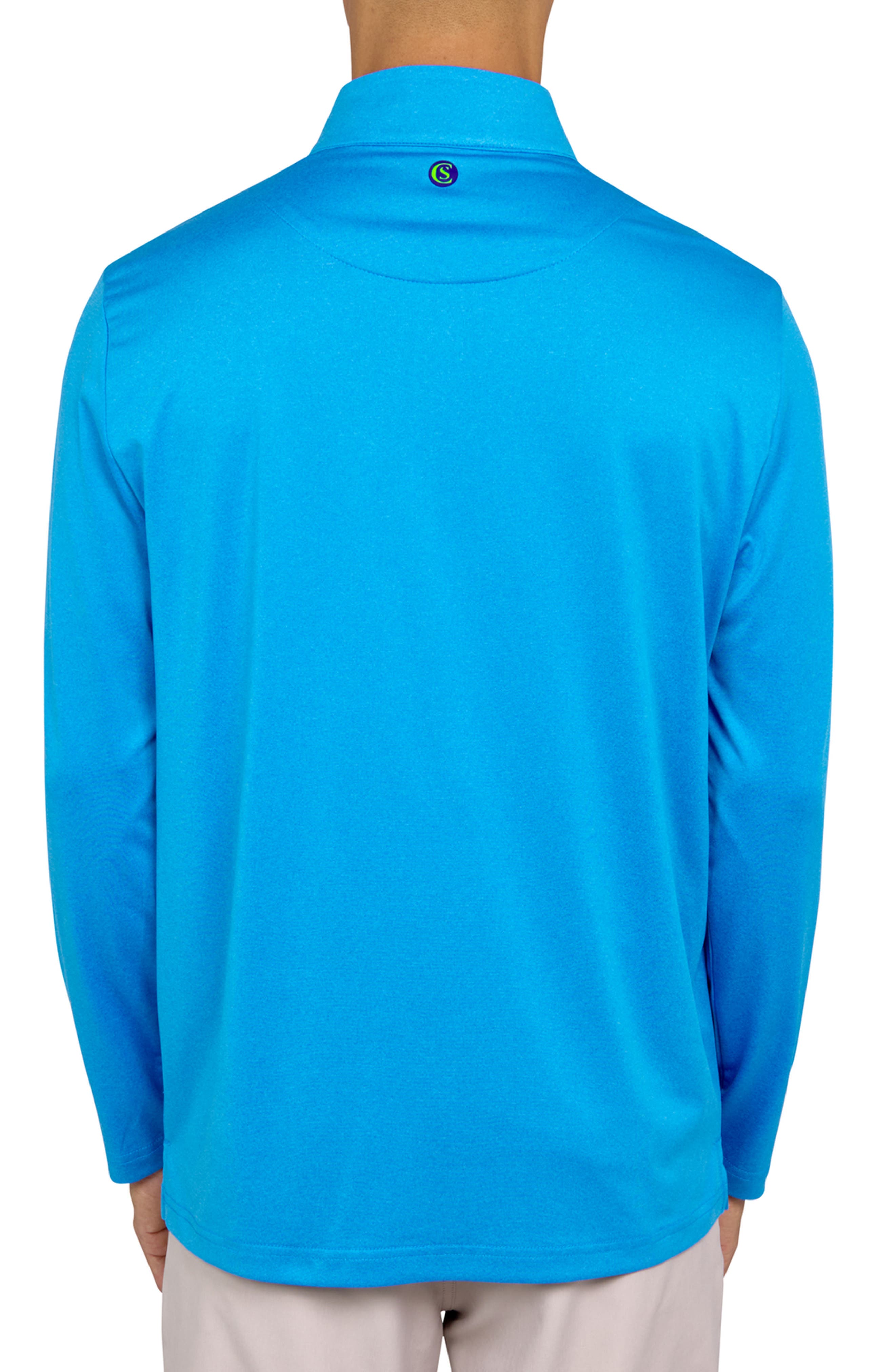 Regular Fit Melange Recycled Performance Quarter Zip - image 2