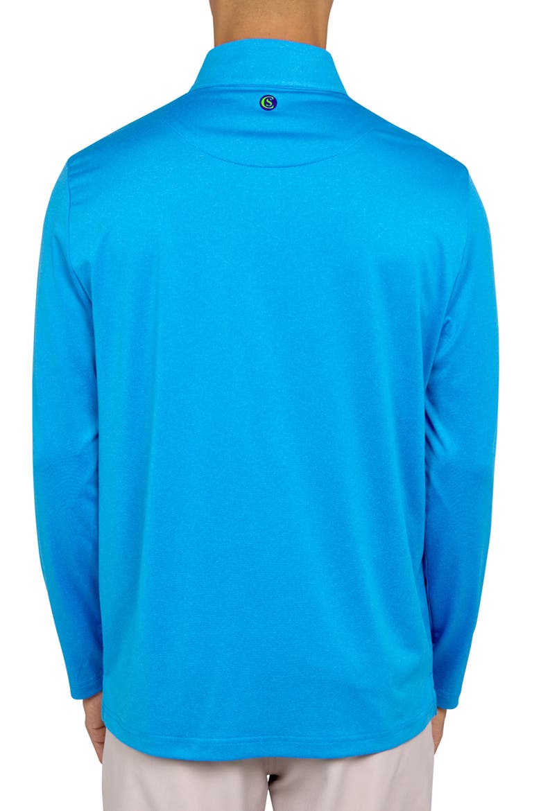 Regular Fit Melange Recycled Performance Quarter Zip, Alternate, color, LT BLUE