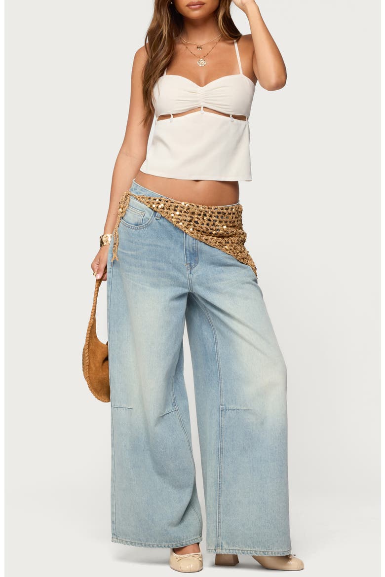 Ebba Cutout Chiffon Top, Alternate, color, CREAM