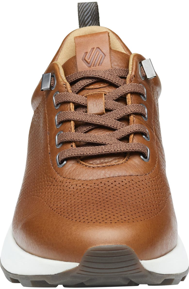 Johnston & Murphy Kinnon Perforated Leather Jogger Sneaker, Alternate, color, Dark Tan Full Grain