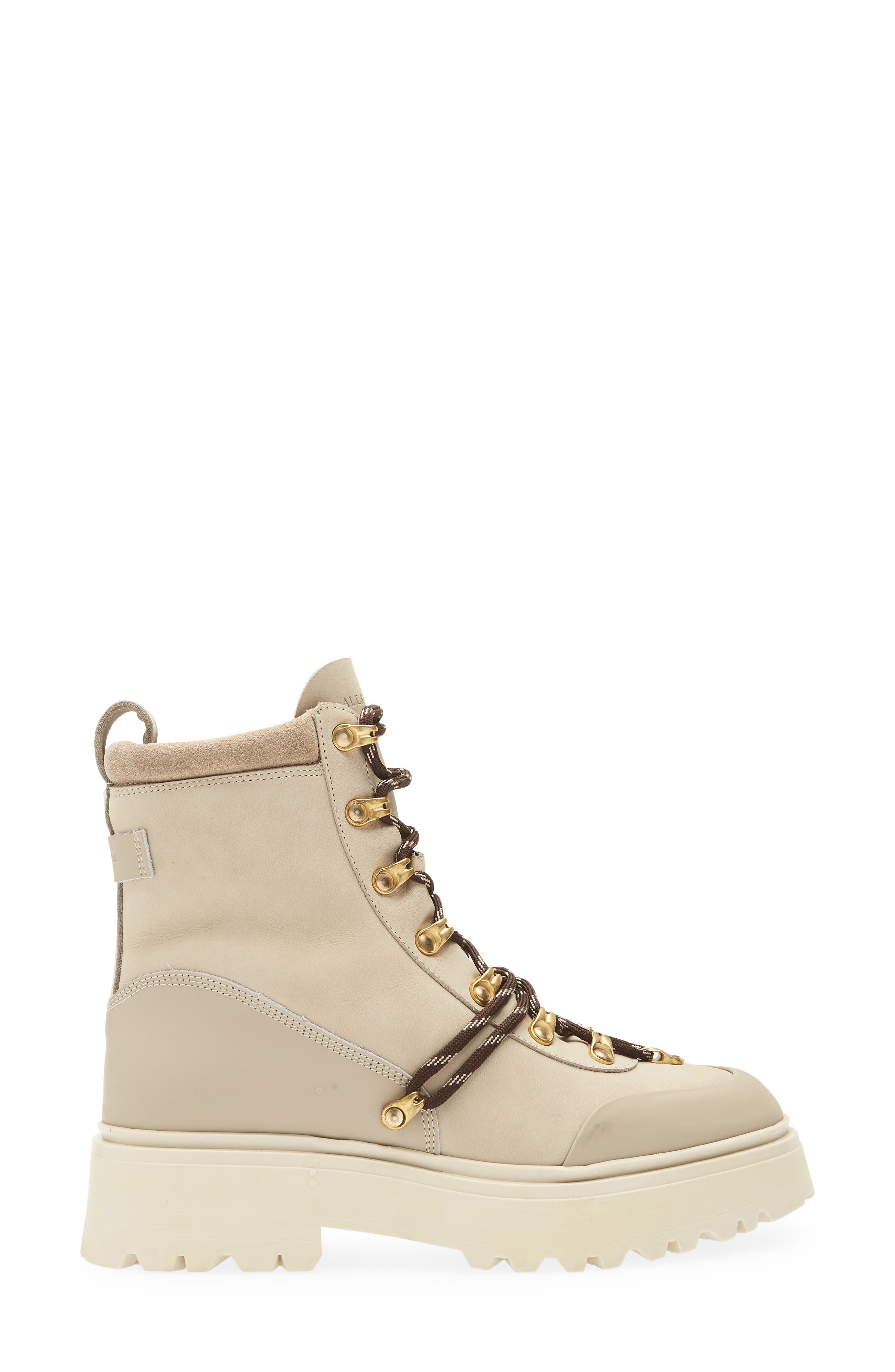 AllSaints Ker Lug Sole Boot, Alternate, color, Beige