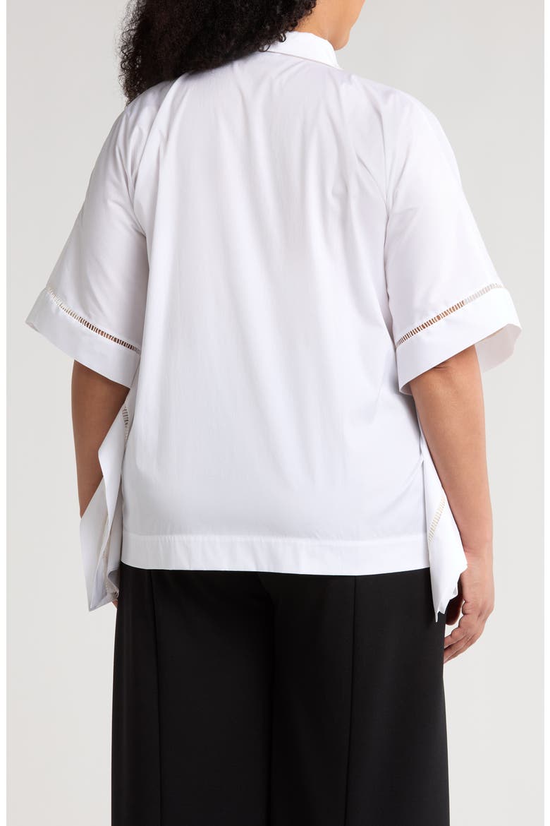 Harpa Short Sleeve Cotton Button-Up Shirt, Alternate, color, WHITE