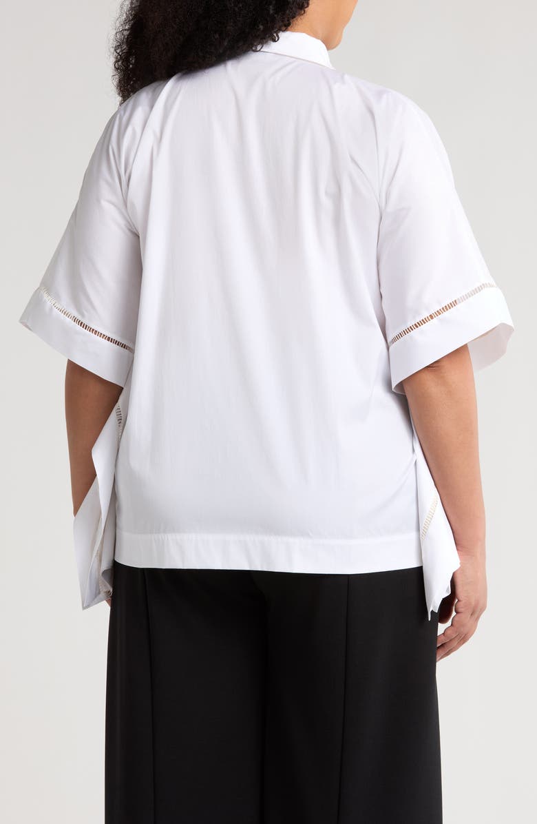 HARSHMAN Harpa Short Sleeve Cotton Button-Up Shirt, Alternate, color, White