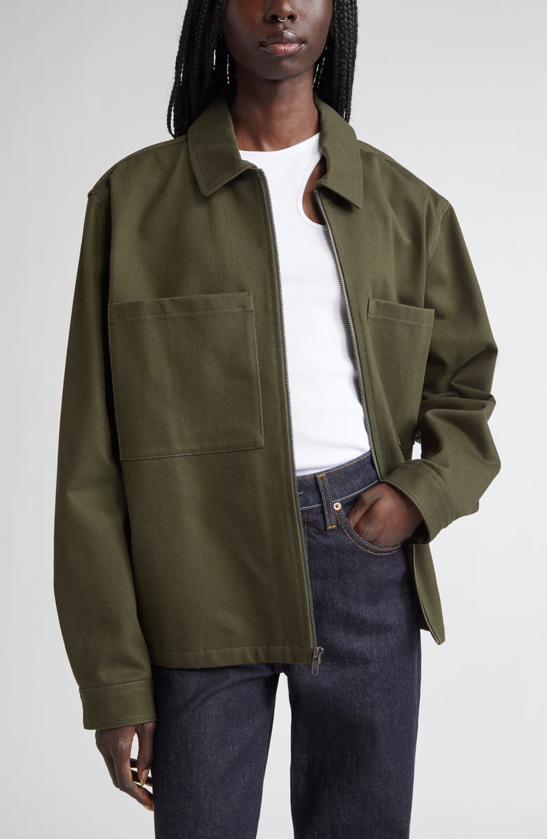 K.NGSLEY Devin Cotton Twill Jacket, Main, color, Dark Olive