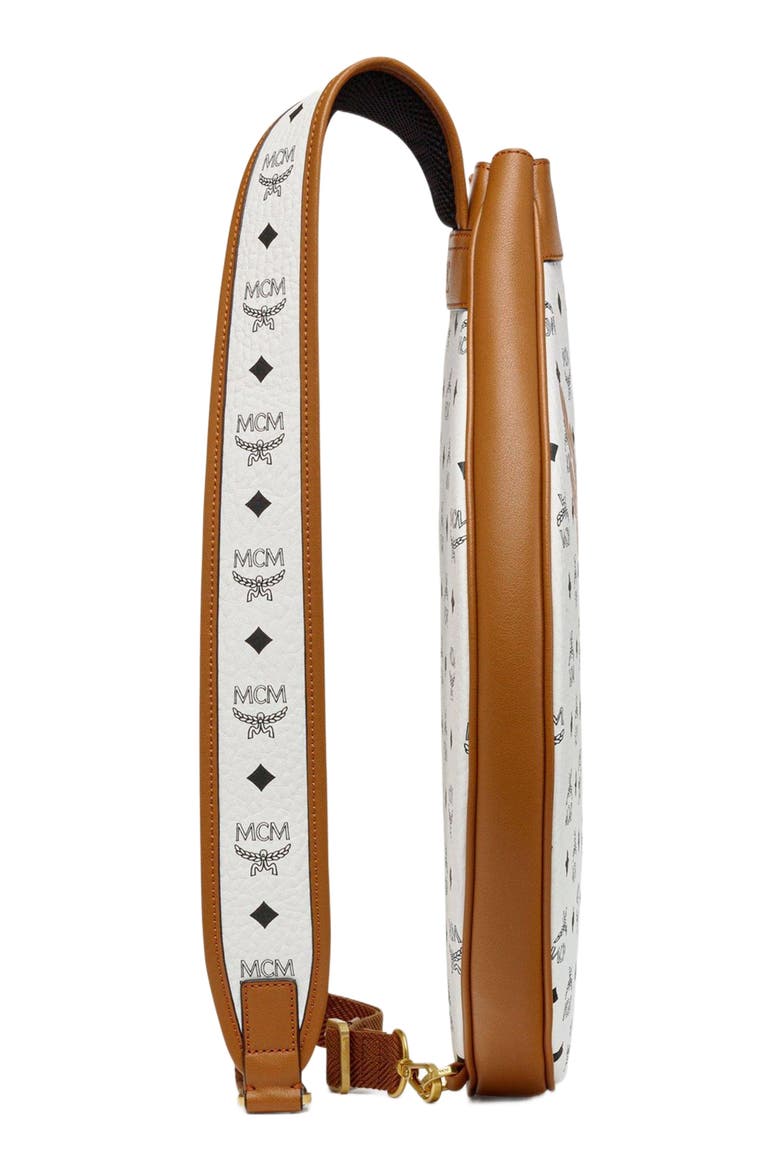 Tennis Racket Cover in Mega Laurel Visetos, Alternate, color, White