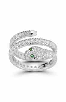 Snake Wrap Pavé Cubic Zirconia Ring