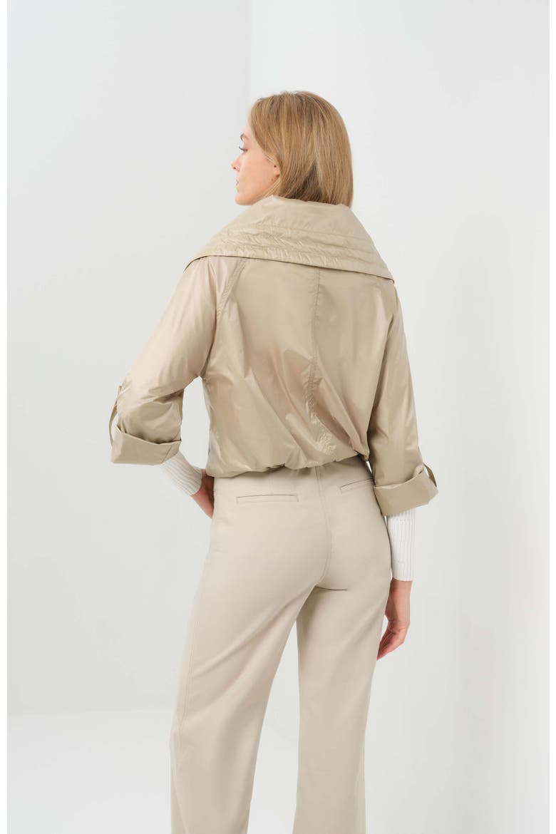 Casey Cropped Windbreaker with Oversized Lapel, Alternate, color, Champagne