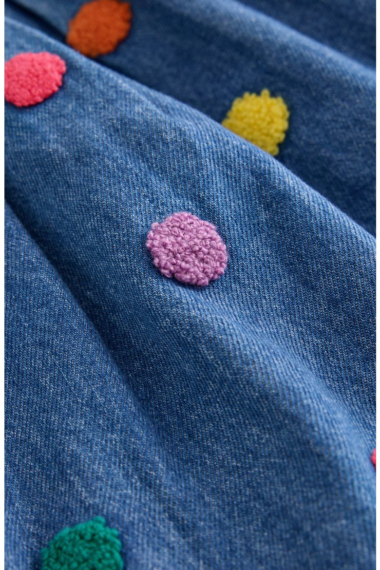 Kids' Polka Dot Denim Dress, Alternate, color, BLUE