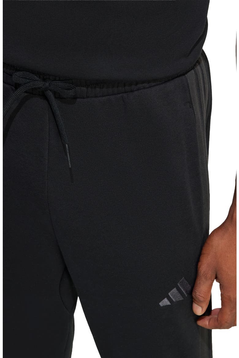 Essential 3-Stripes Fleece Joggers, Alternate, color, BLACK/ CARBON