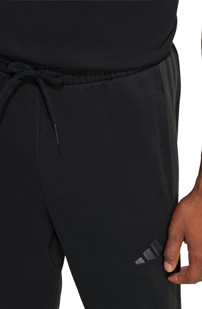 adidas Essential 3-Stripes Fleece Joggers, Alternate, color, Black/ Carbon