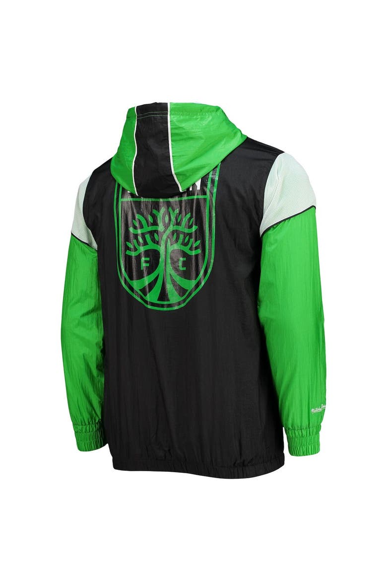 Men's Mitchell & Ness Black Austin FC Highlight Reel Half-Zip Hoodie Windbreaker Jacket, Alternate, color, Black