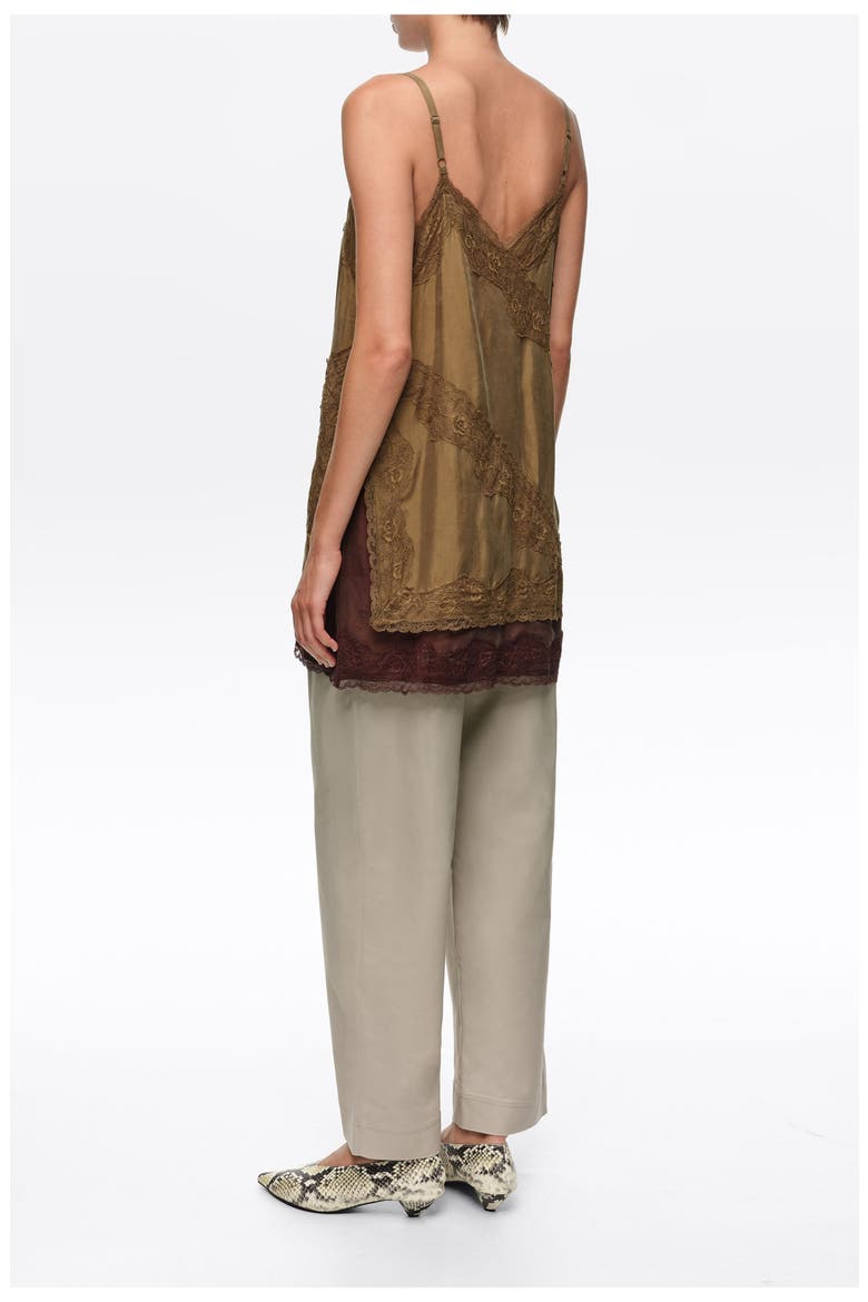 Lace Trim Slip Top, Alternate, color, KHAKI