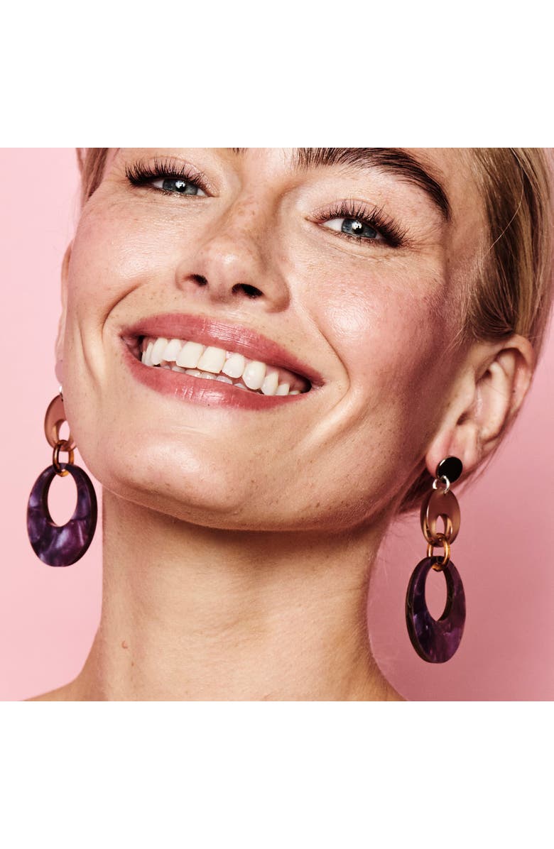 Toolally Swinging Circle Drop Earrings, Alternate, color, Amethyst Pearl & Champagne