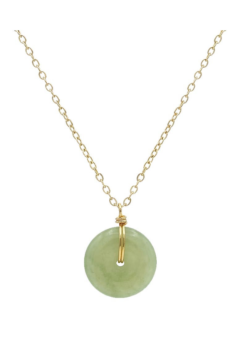 Coin Green jade hollow necklace, Main, color, Light green