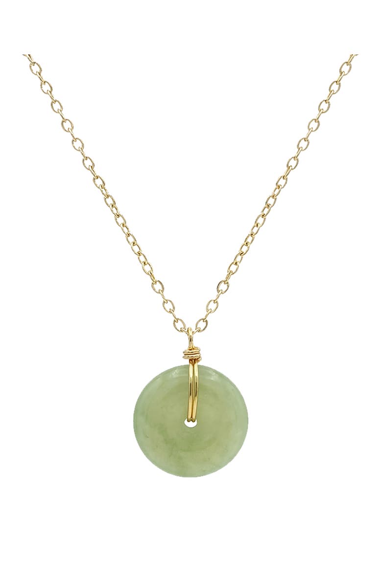 seree Coin Green jade hollow necklace, Main, color, Light Green