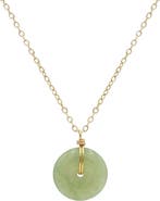 seree Coin Green jade hollow necklace