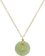 seree Coin Green jade hollow necklace