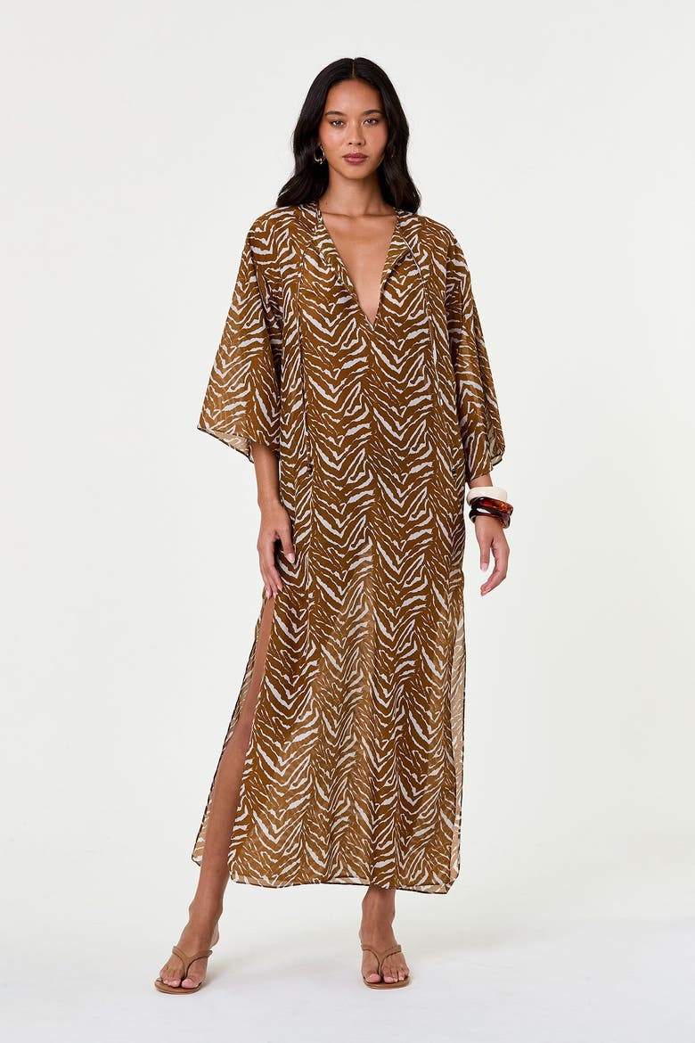 Jovana Caftan Maxi Dress, Alternate, color, Abstract Animal