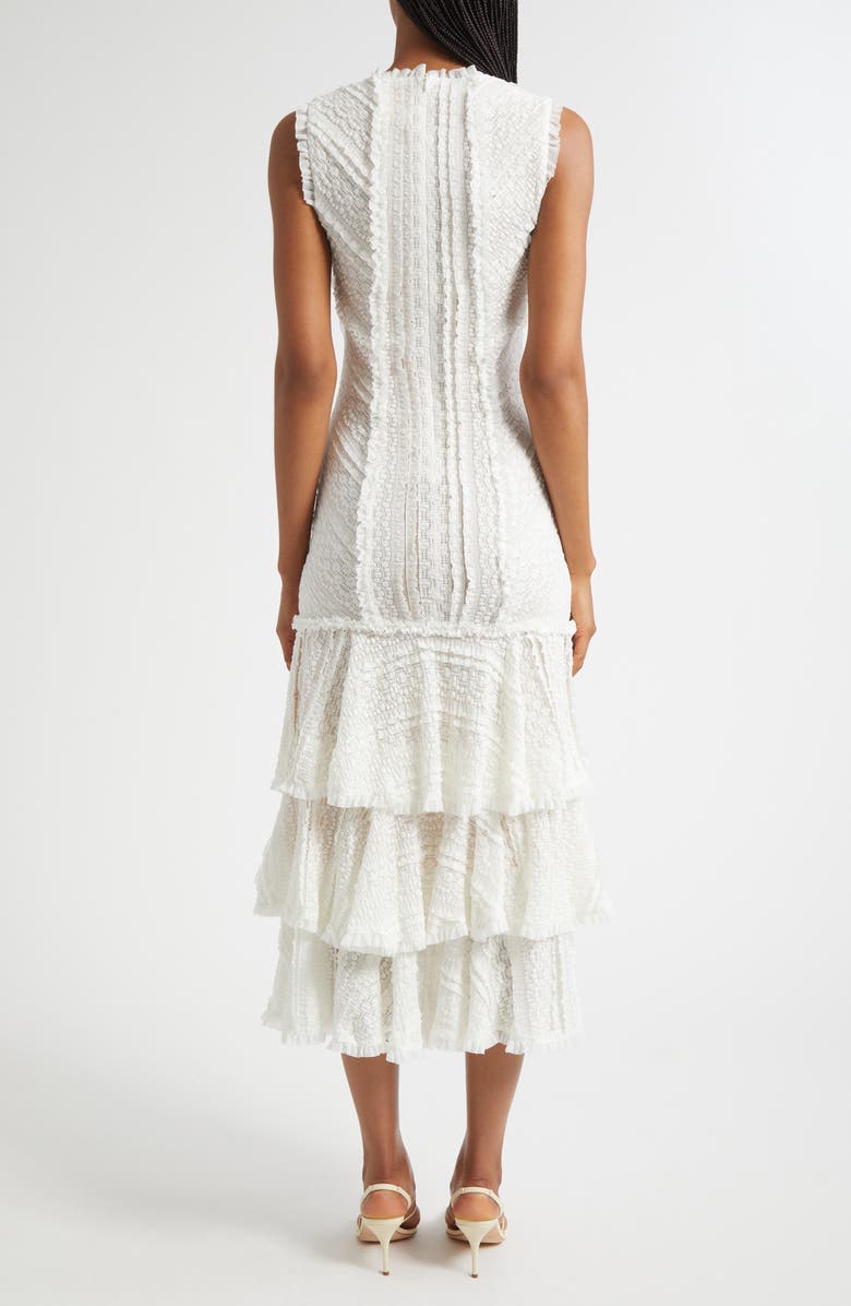 Cinq à Sept Maceio Stretch Lace Tiered Maxi Dress, Alternate, color, Gardenia