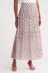 Longchamp Tiered Silk Maxi Skirt