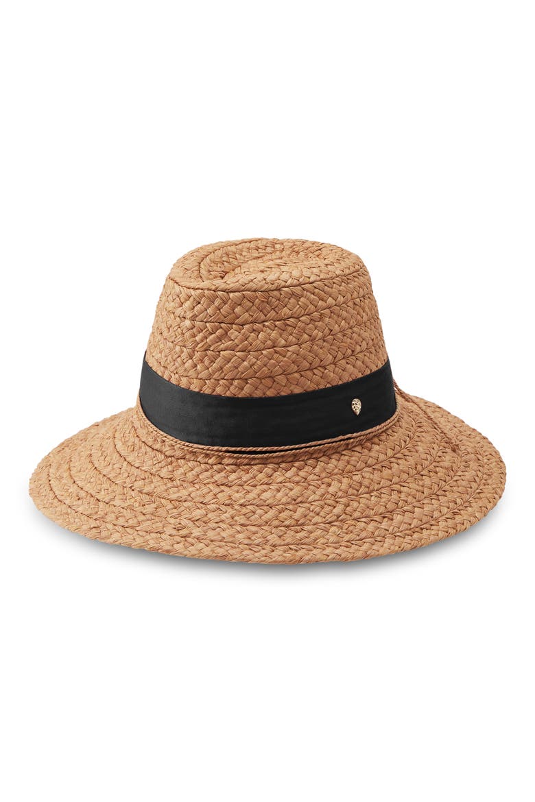 Raffia Fedora, Main, color, NOUGAT/BLACK