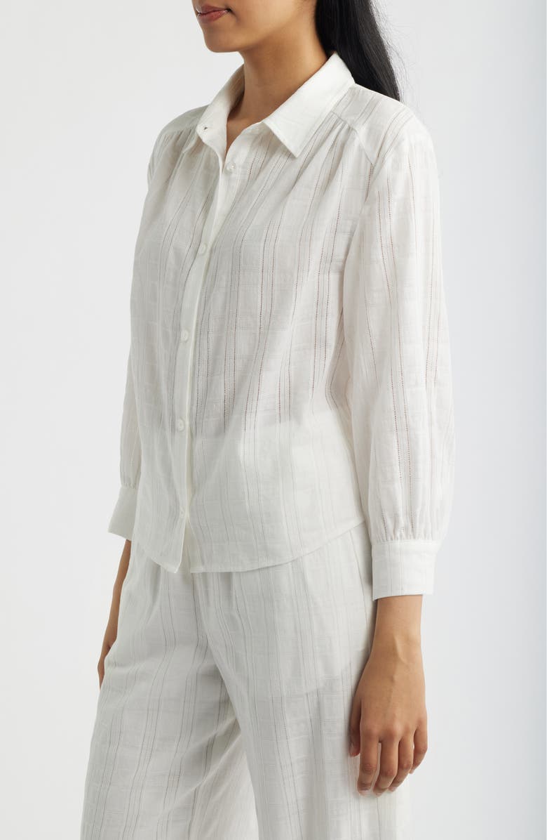 Bernardo Balloon Sleeve Button-Up Shirt, Alternate, color, Bright White