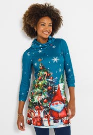 Joe Browns Stretch Knit Santa Tunic