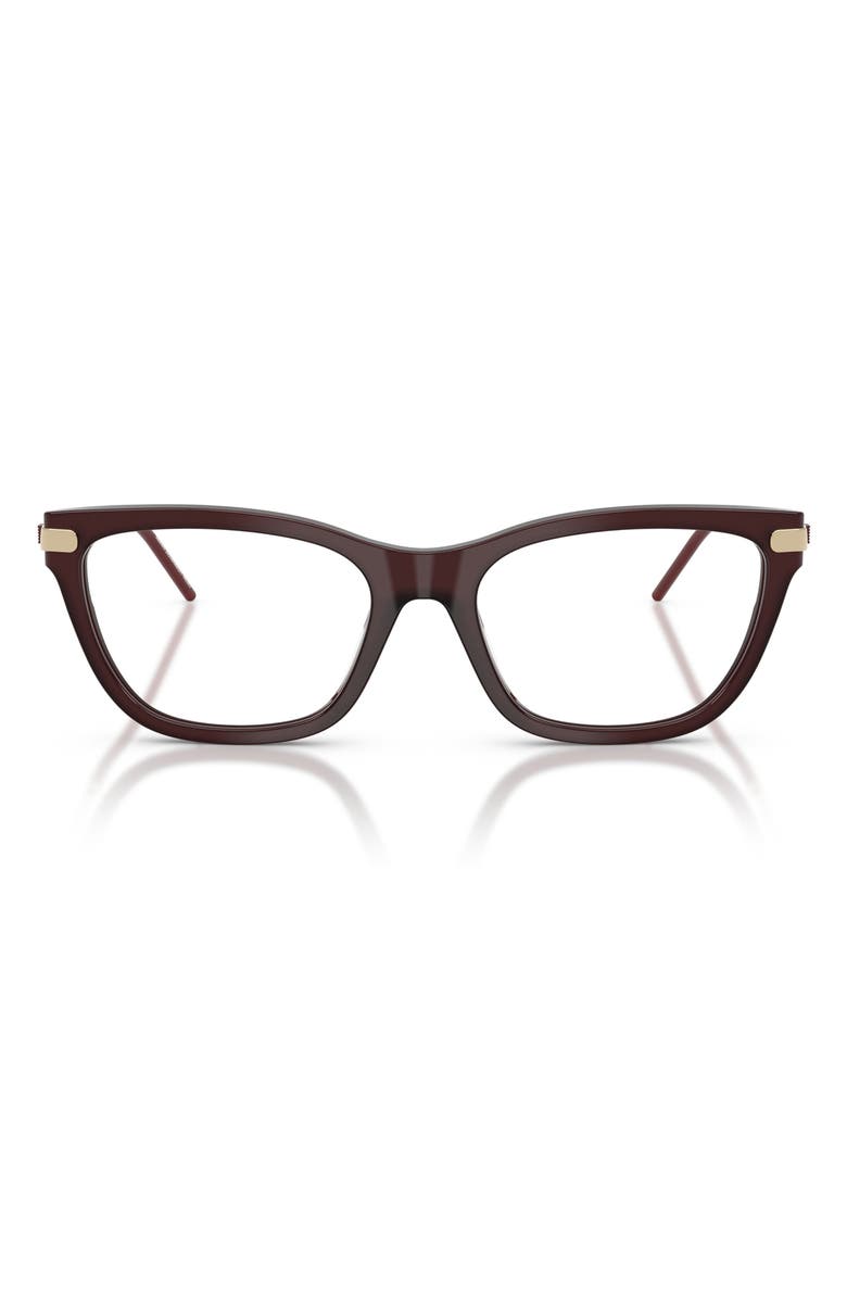 Emporio Armani 54mm Cat Eye Optical Glasses, Main, color, 0Pal Bordeaux / Demo Lens